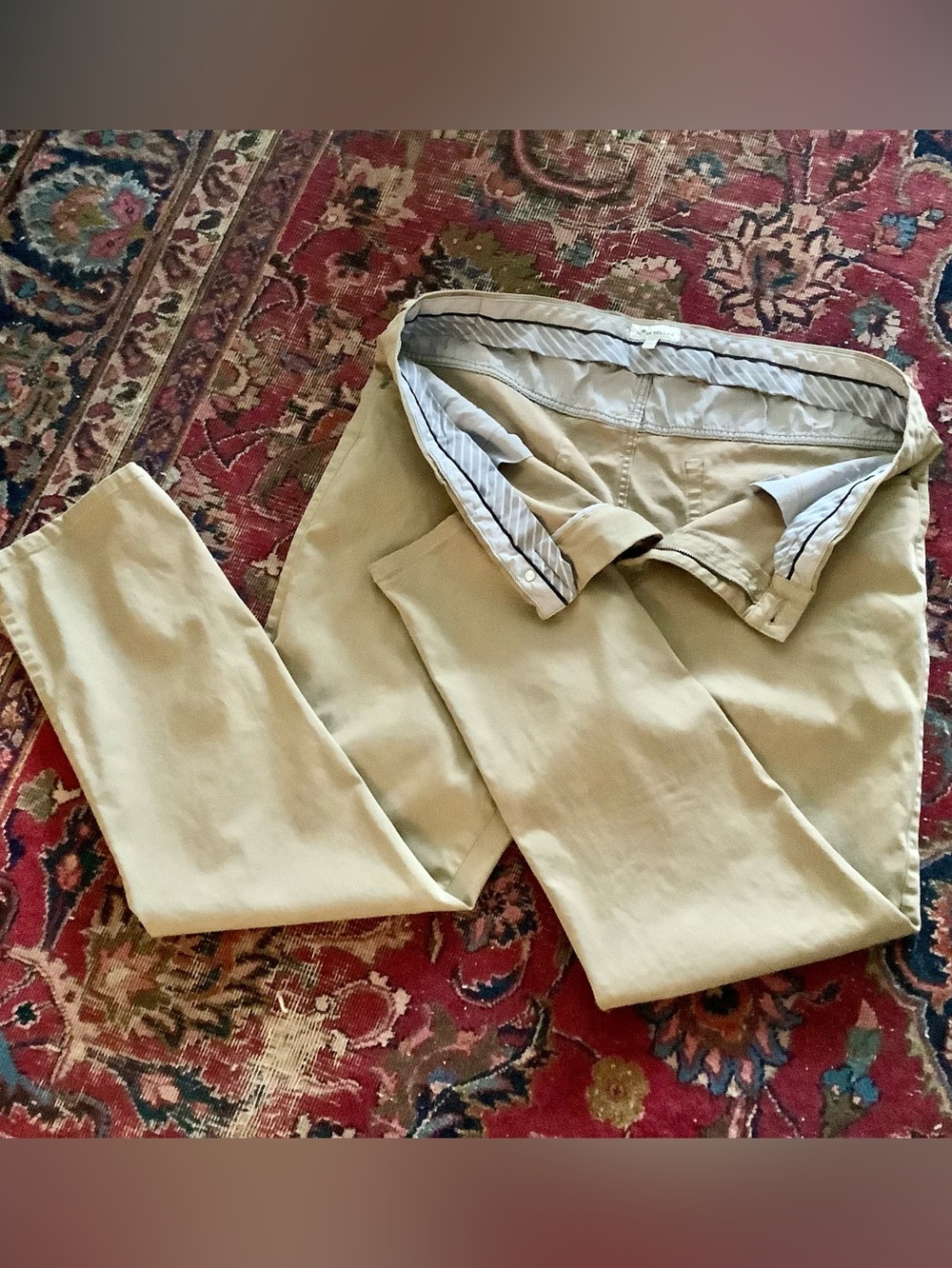 Peter Millar Khaki Chino Pants - Tan 5-Pocket Straight Stretch - Sz 40x30 - Picture 2 of 11